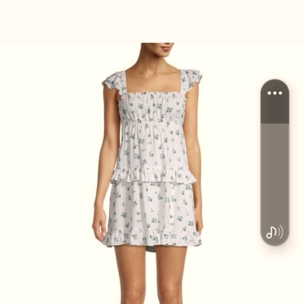 WEWOREWHAT | Floral White Mini Dress | Size large